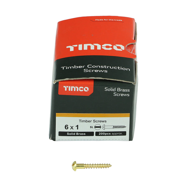 TIMCO Solid Brass Round Head Woodscrews