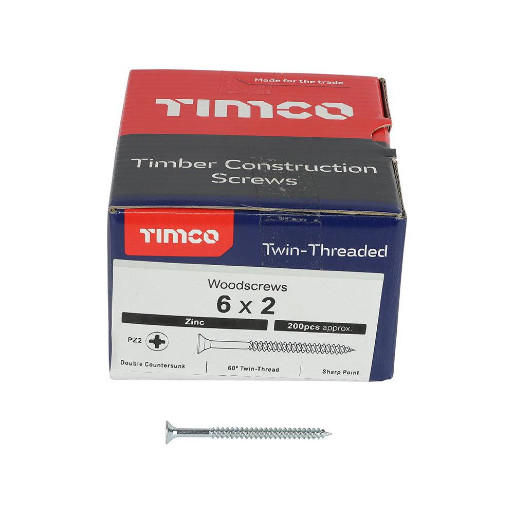 TIMCO Twin-Threaded Countersunk Silver Woodscrews