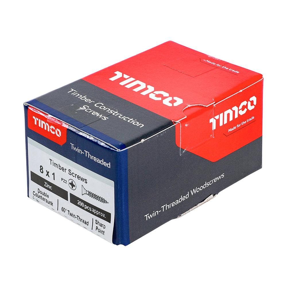 TIMCO Twin-Threaded Countersunk Silver Woodscrews