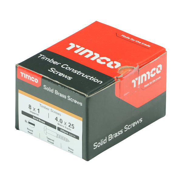 TIMCO Solid Brass Round Head Woodscrews