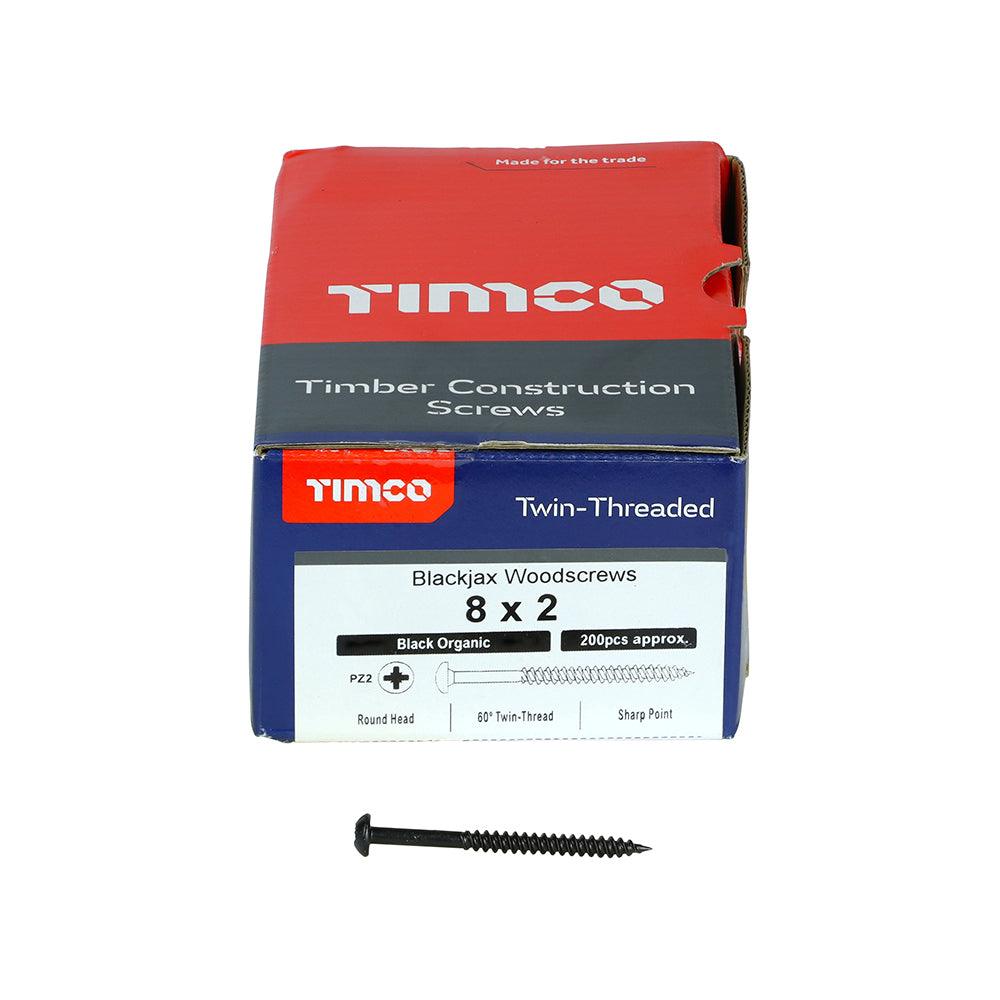 TIMCO Twin-Threaded Round Head Black Woodscrews