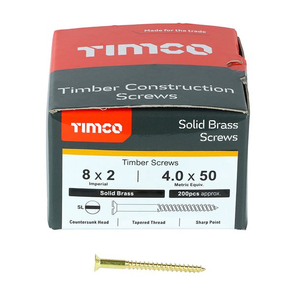 TIMCO Solid Brass Countersunk Woodscrews