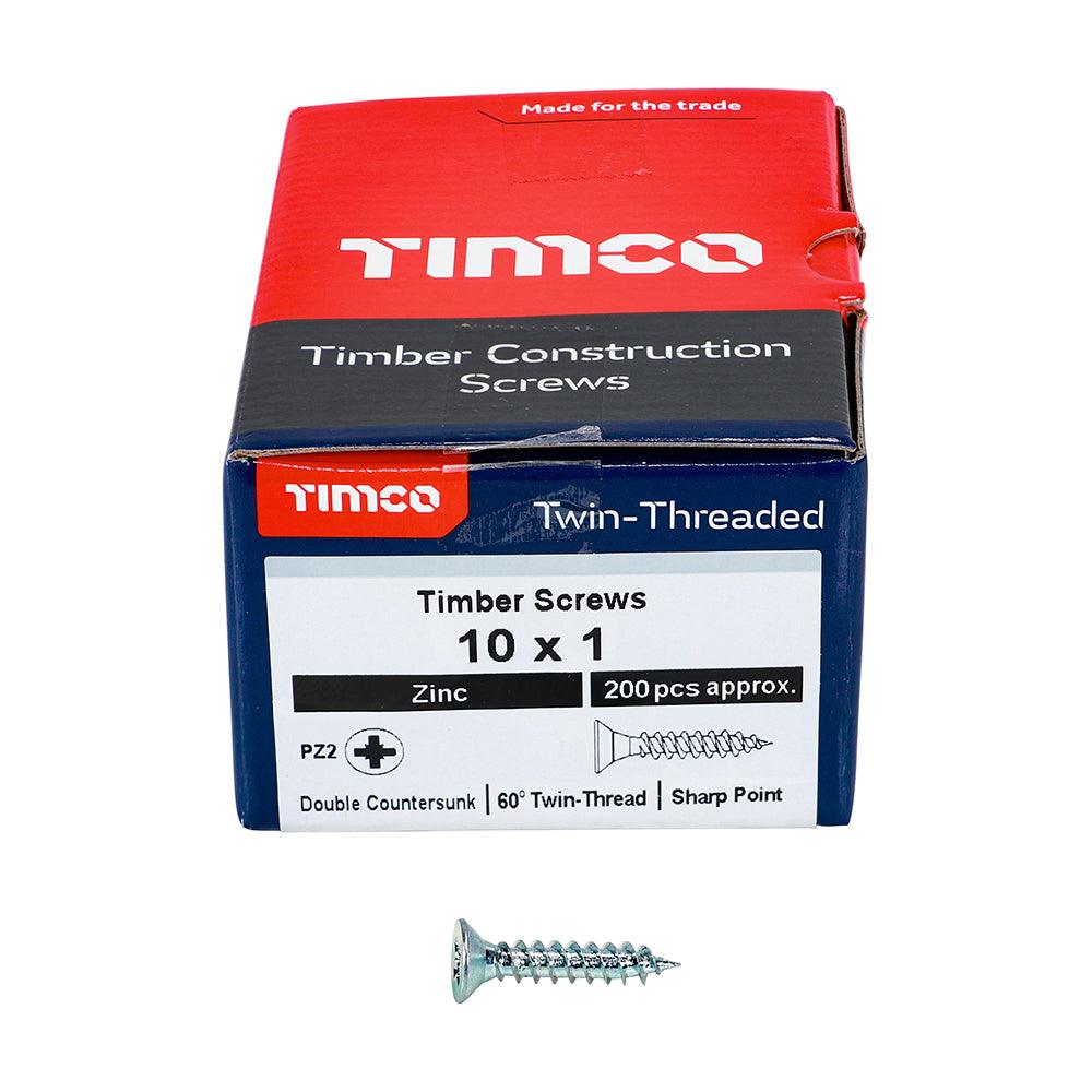 TIMCO Twin-Threaded Countersunk Silver Woodscrews