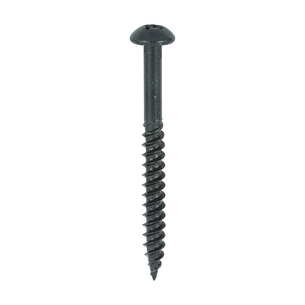 TIMCO Twin-Threaded Round Head Black Woodscrews