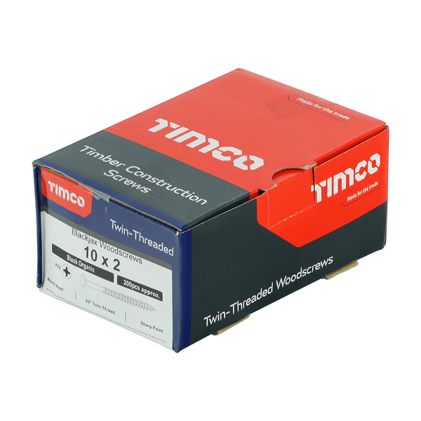 TIMCO Twin-Threaded Round Head Black Woodscrews