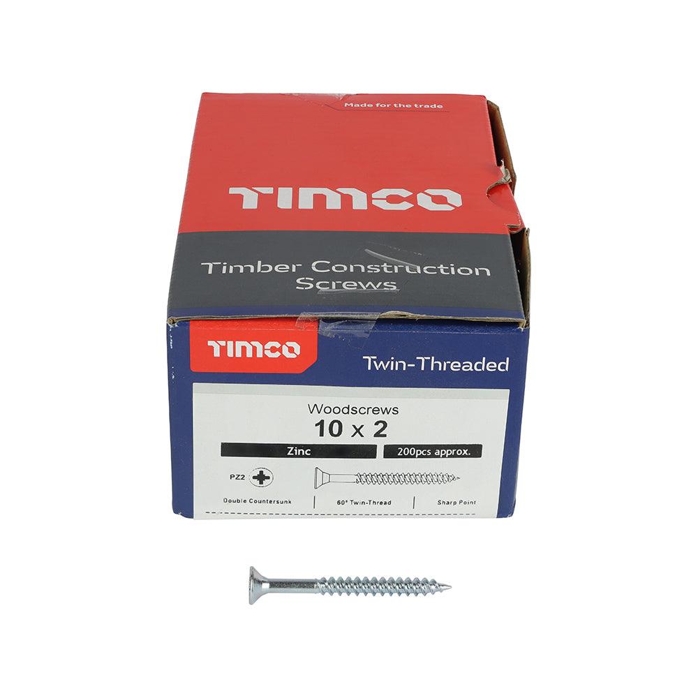 TIMCO Twin-Threaded Round Head Silver Woodscrews