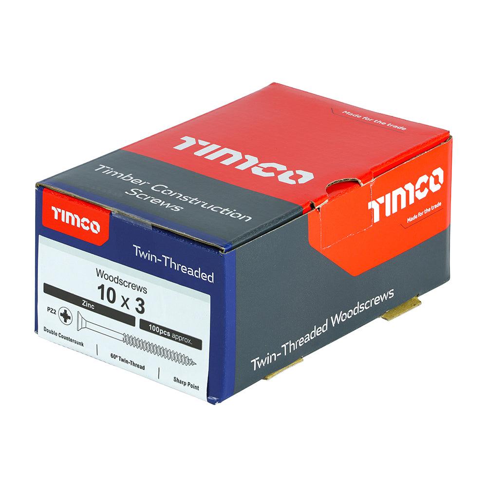 TIMCO Twin-Threaded Countersunk Silver Woodscrews