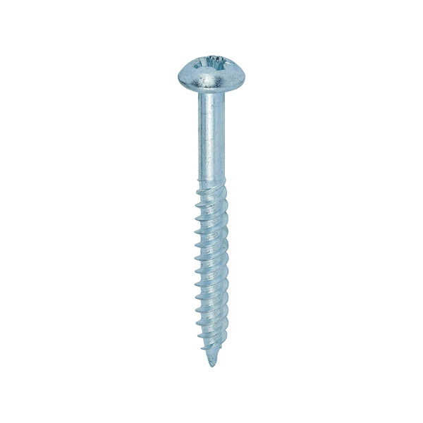 TIMCO Twin-Threaded Round Head Silver Woodscrews