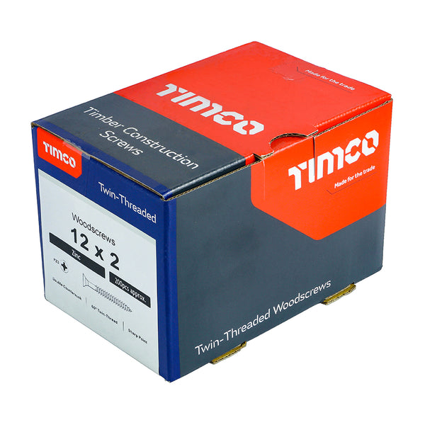 TIMCO Twin-Threaded Countersunk Silver Woodscrews