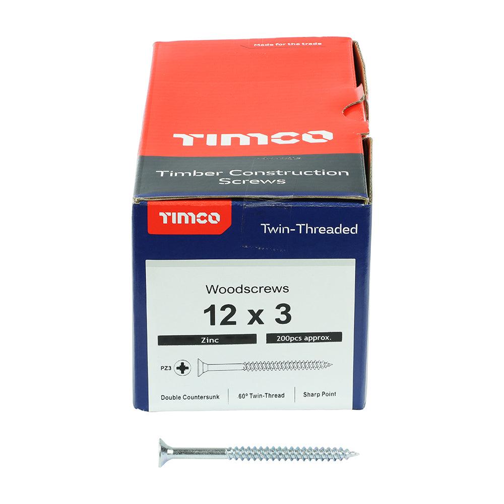 TIMCO Twin-Threaded Countersunk Silver Woodscrews