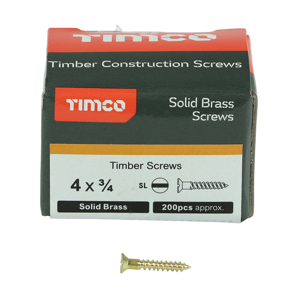 TIMCO Solid Brass Countersunk Woodscrews