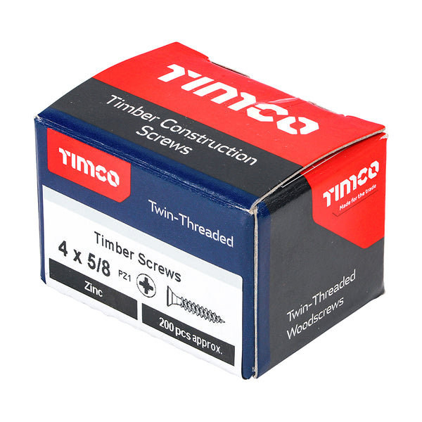 TIMCO Twin-Threaded Countersunk Silver Woodscrews