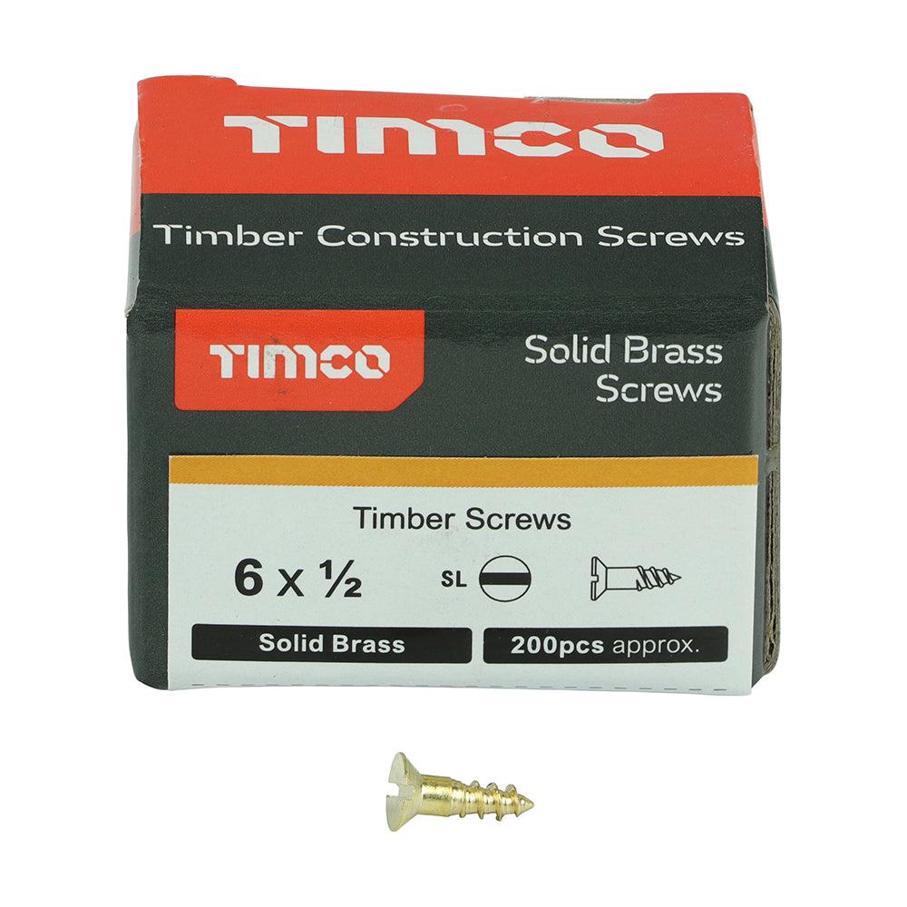 TIMCO Solid Brass Countersunk Woodscrews