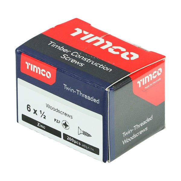 TIMCO Twin-Threaded Countersunk Silver Woodscrews