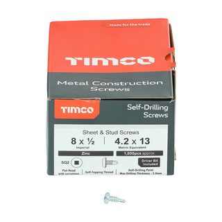 TIMCO Self-Drilling Metal Framing Pan Head Silver Screws