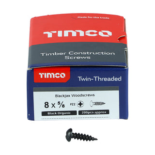 TIMCO Twin-Threaded Round Head Black Woodscrews