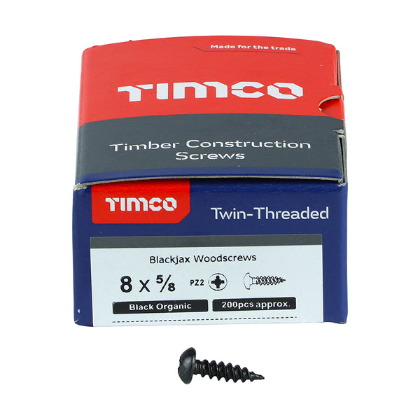 TIMCO Twin-Threaded Round Head Black Woodscrews