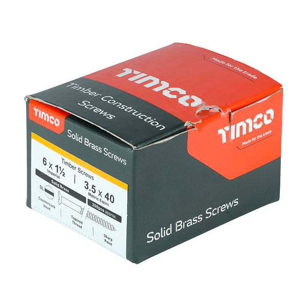 TIMCO Solid Brass Countersunk Woodscrews