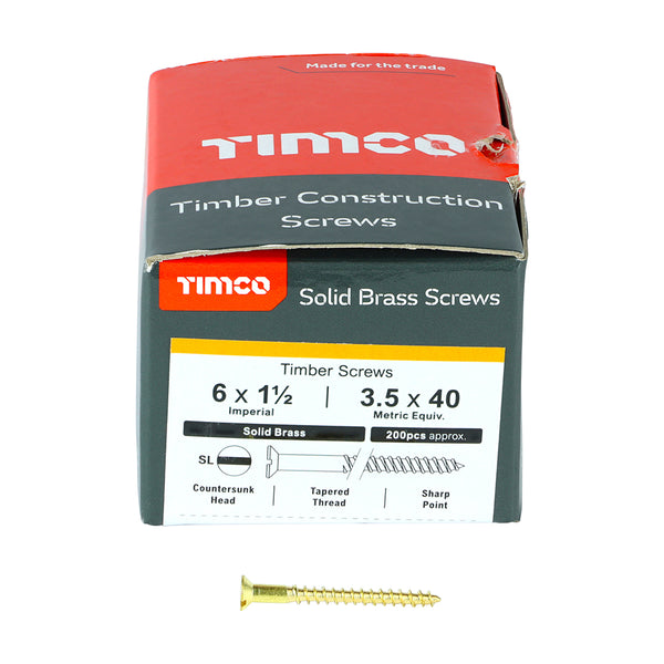 TIMCO Solid Brass Countersunk Woodscrews