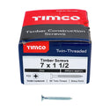 TIMCO Twin-Threaded Countersunk Silver Woodscrews