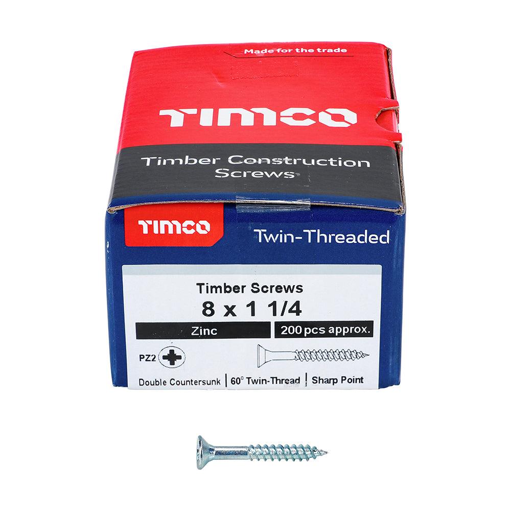 TIMCO Twin-Threaded Countersunk Silver Woodscrews