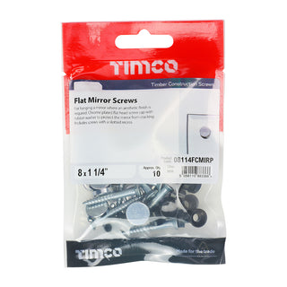 TIMCO Mirror Screws Flat Head Chrome