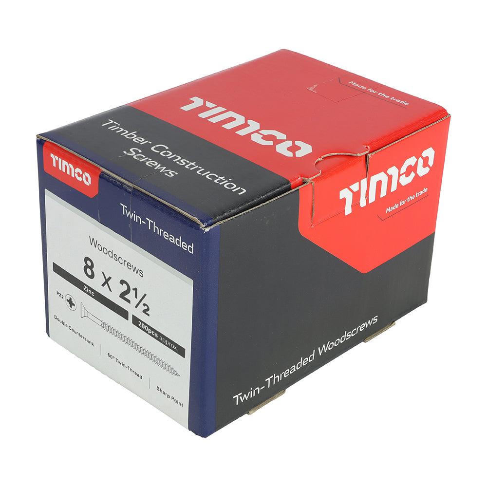 TIMCO Twin-Threaded Countersunk Silver Woodscrews