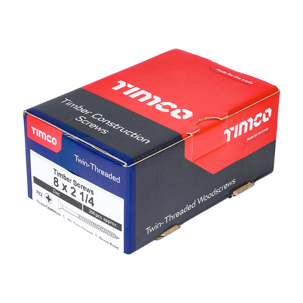 TIMCO Twin-Threaded Countersunk Silver Woodscrews