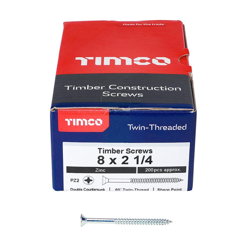 TIMCO Twin-Threaded Countersunk Silver Woodscrews