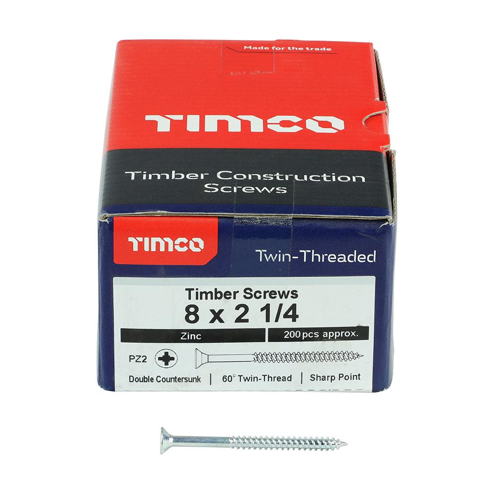 TIMCO Twin-Threaded Countersunk Silver Woodscrews