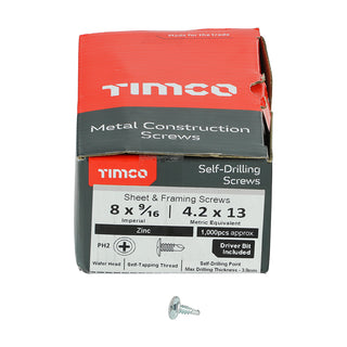 TIMCO Self-Drilling Wafer Head Silver Screws