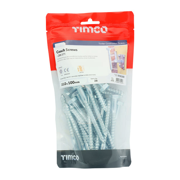 TIMCO Coach Screws Hex Head Silver