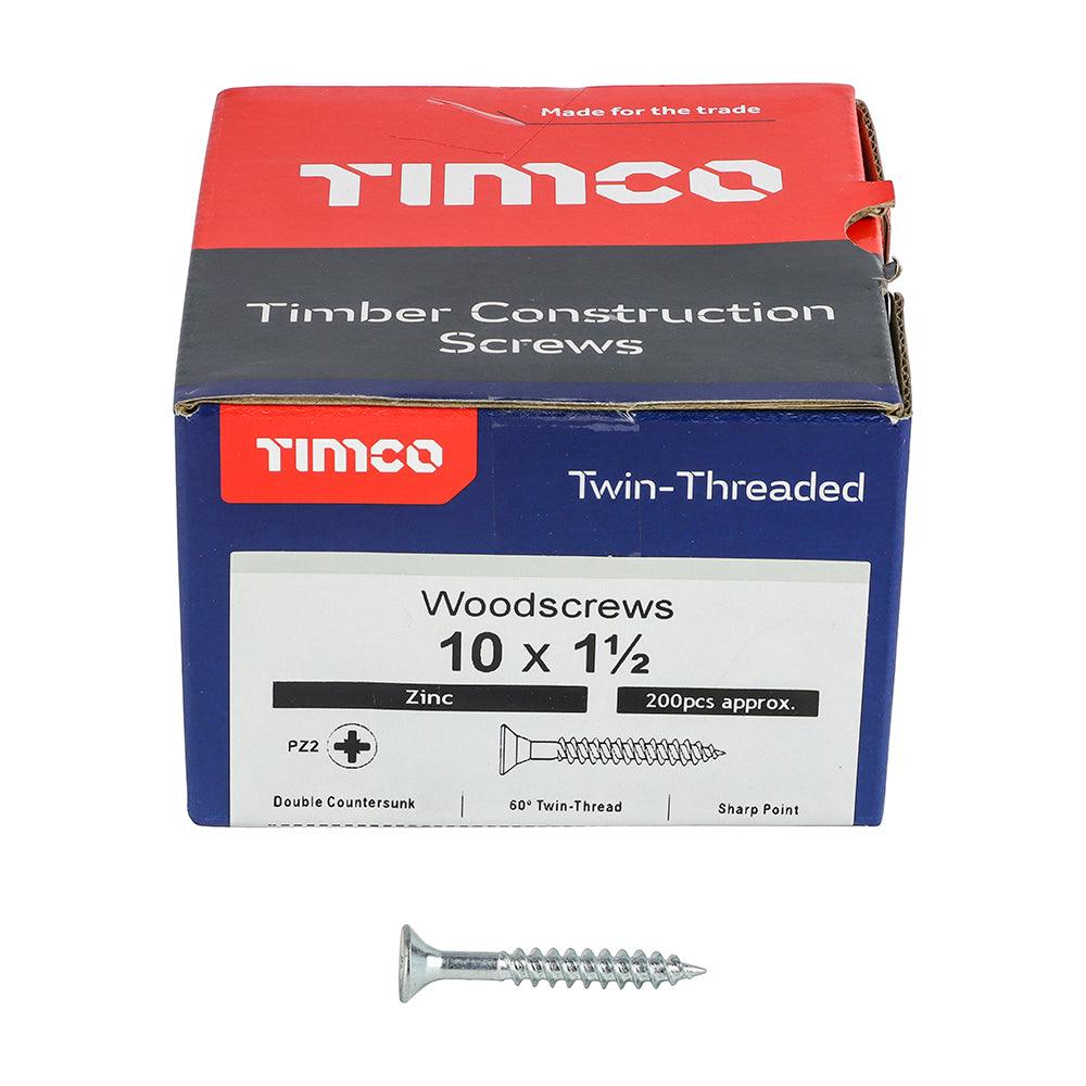 TIMCO Twin-Threaded Countersunk Silver Woodscrews