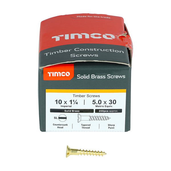 TIMCO Solid Brass Countersunk Woodscrews