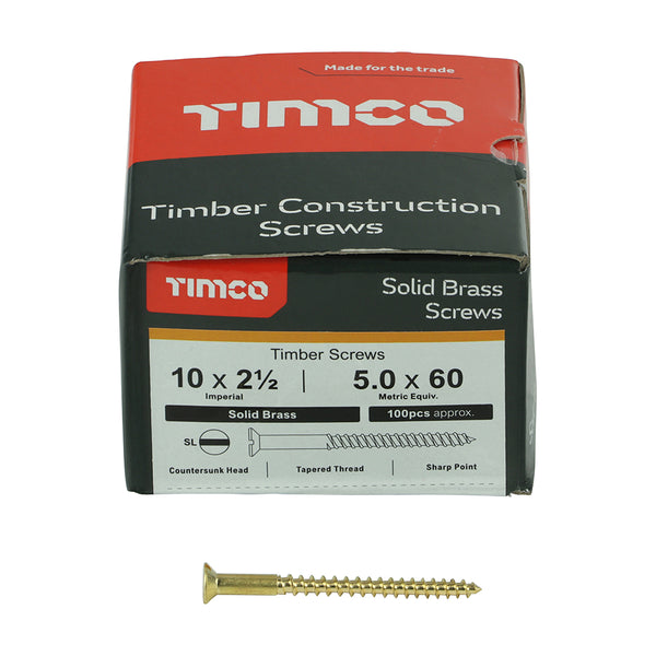 TIMCO Solid Brass Countersunk Woodscrews