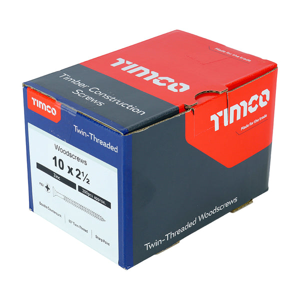 TIMCO Twin-Threaded Countersunk Silver Woodscrews