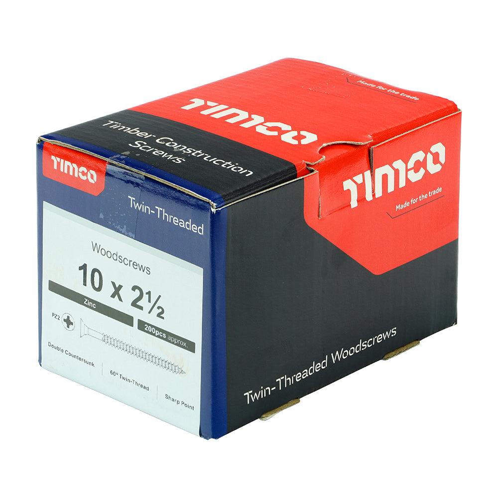 TIMCO Twin-Threaded Countersunk Silver Woodscrews