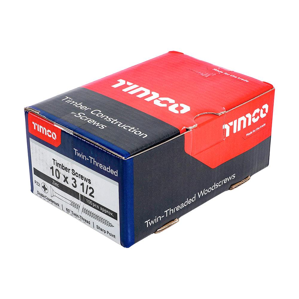 TIMCO Twin-Threaded Countersunk Silver Woodscrews