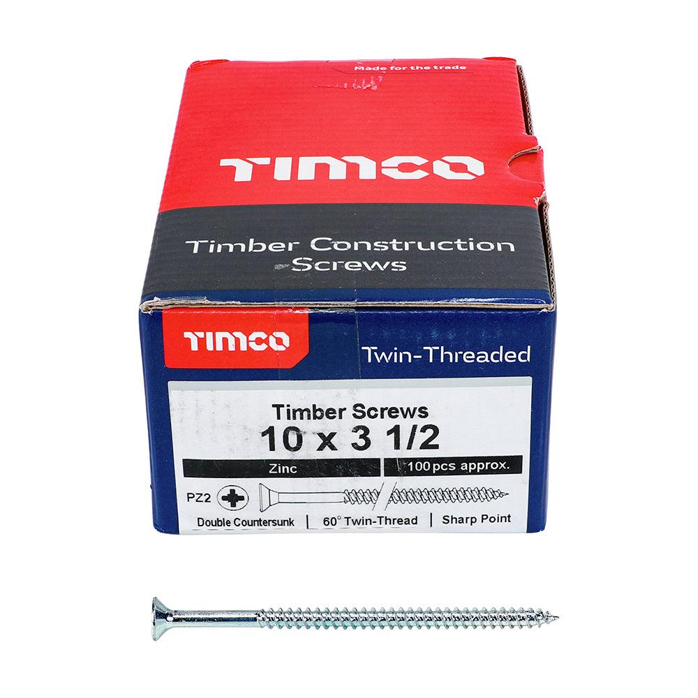 TIMCO Twin-Threaded Countersunk Silver Woodscrews - 0