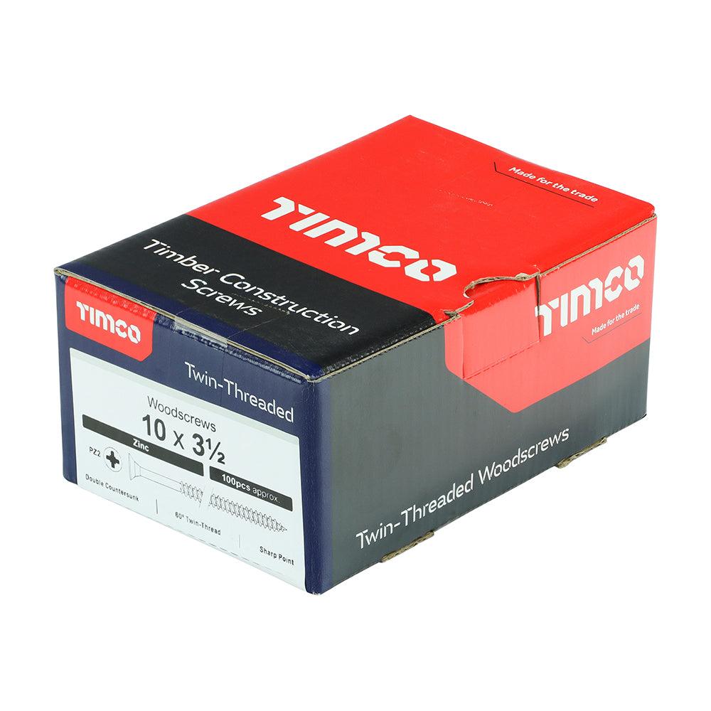 TIMCO Twin-Threaded Countersunk Silver Woodscrews