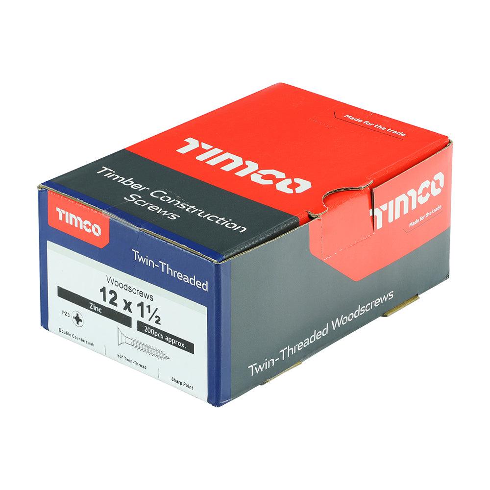 TIMCO Twin-Threaded Countersunk Silver Woodscrews