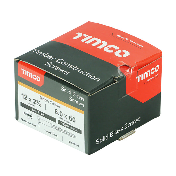 TIMCO Solid Brass Countersunk Woodscrews