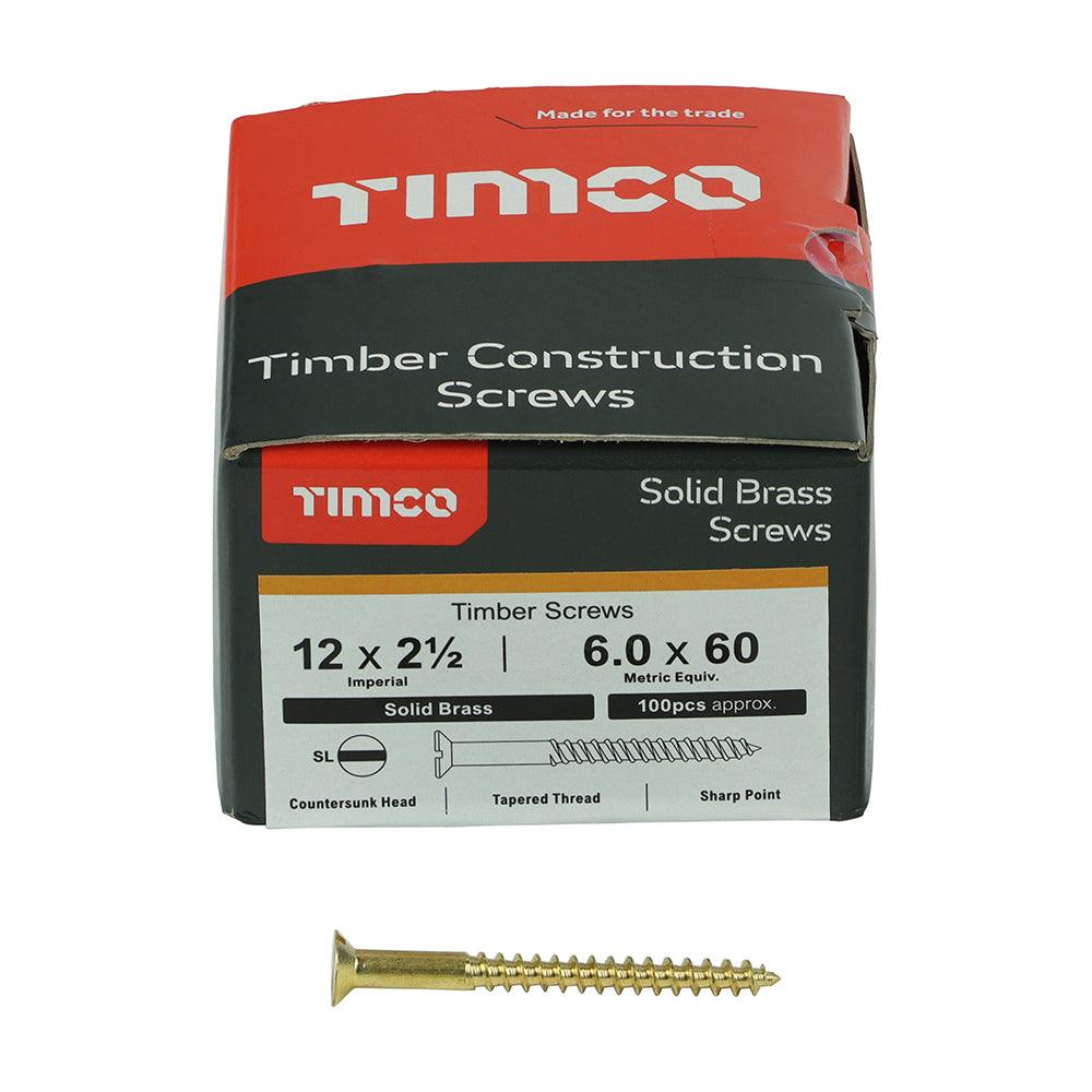 TIMCO Solid Brass Countersunk Woodscrews - 0