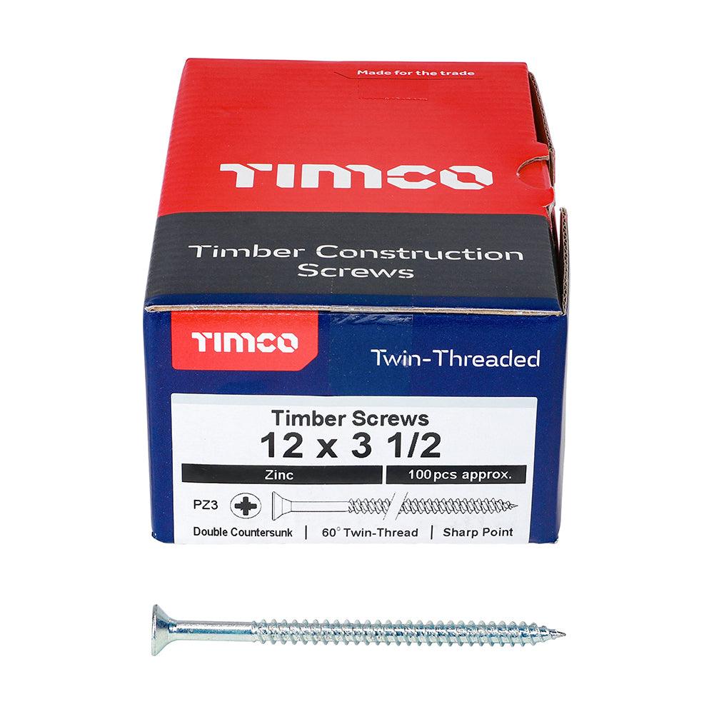 TIMCO Twin-Threaded Countersunk Silver Woodscrews - 0