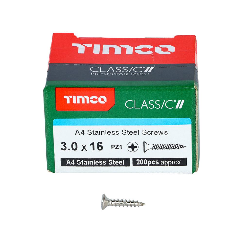 TIMCO Classic Multi-Purpose Countersunk A4 Stainless Steel Woodcrews