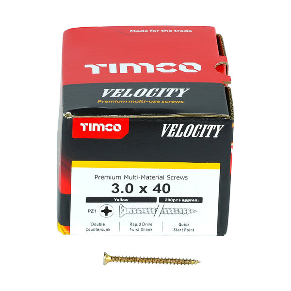 TIMCO Velocity Premium Multi-Use Countersunk Gold Woodscrews