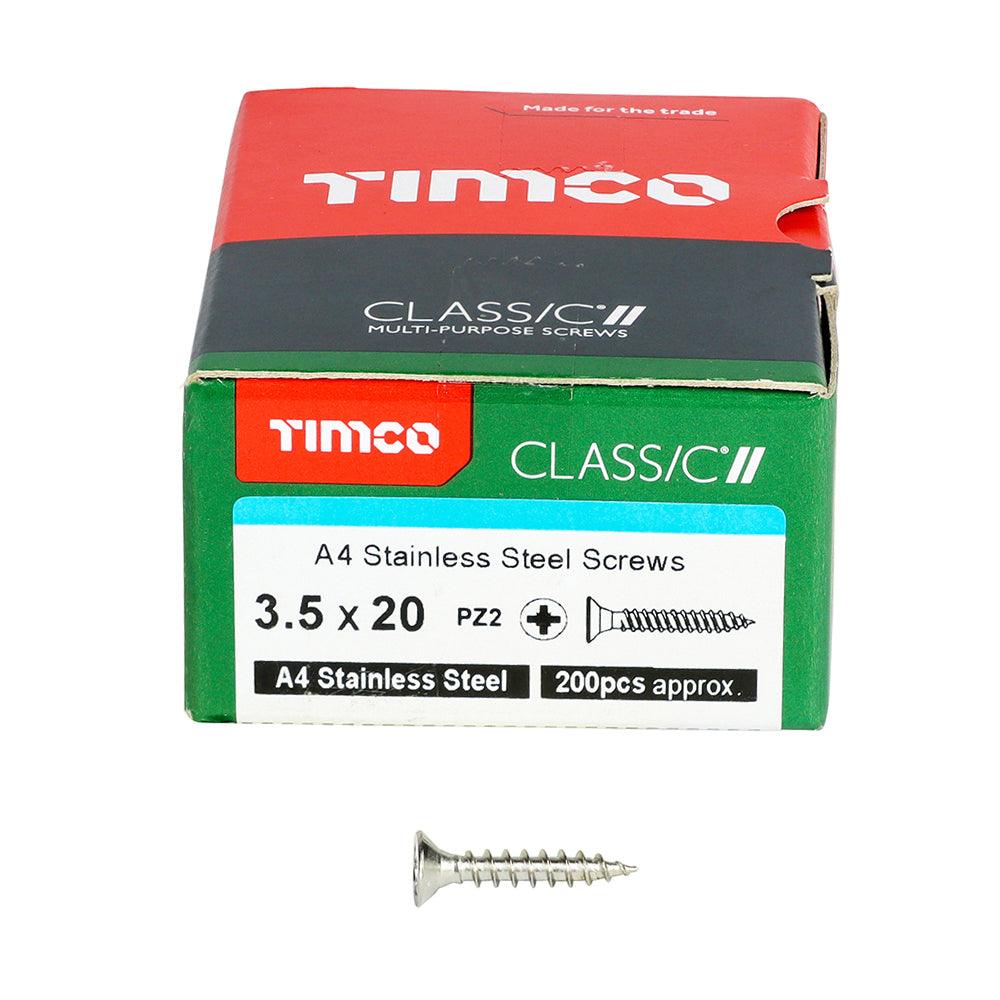 TIMCO Classic Multi-Purpose Countersunk A4 Stainless Steel Woodcrews