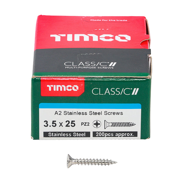 TIMCO Classic Multi-Purpose Countersunk A2 Stainless Steel Woodcrews