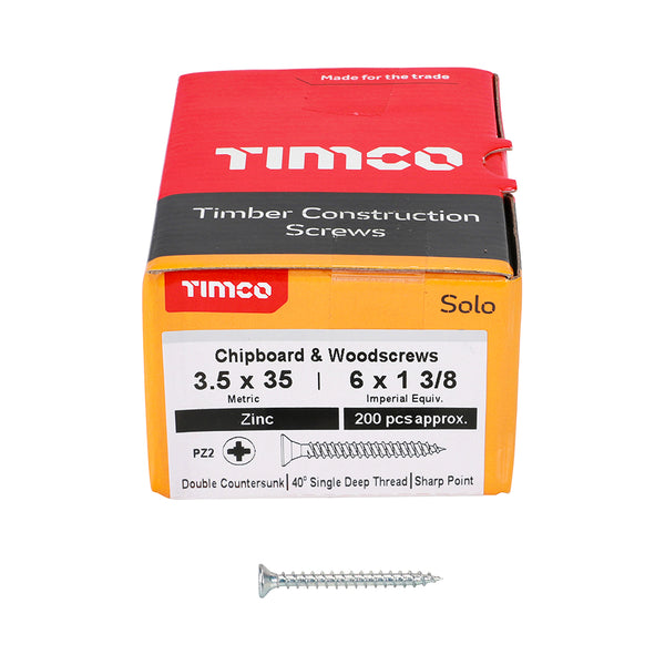 TIMCO Solo Countersunk Silver Woodscrews