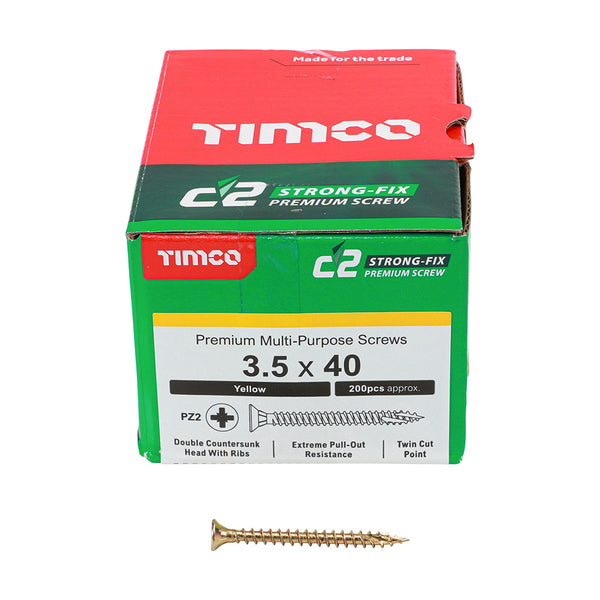 TIMCO C2 Strong-Fix Multi-Purpose Premium Countersunk Gold Woodscrews